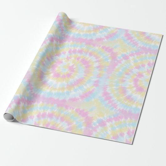 Papier Cadeau Rainbow Pastel Tie Dye (Déroulé)