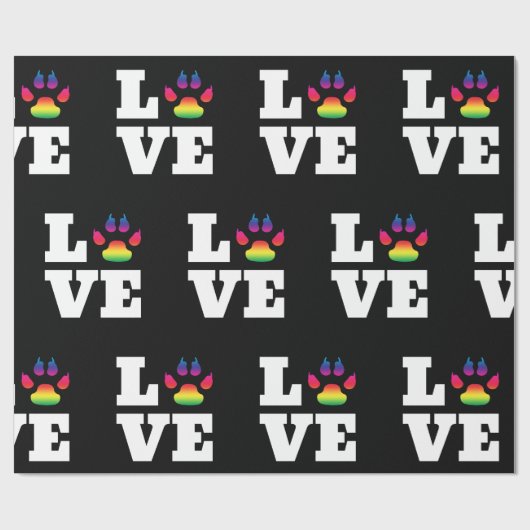 Papier Cadeau Rainbow paw (Plat)