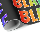 Papier Cadeau Rainbow prénom "BLAKE"; amusant et coloré (Coin rond)