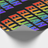 Papier Cadeau Rainbow Prénom "ELIJAH"; Amusant et coloré (Coin)