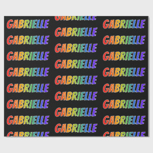 Papier Cadeau Rainbow Prénom "GABRIELLE"; Amusant et coloré