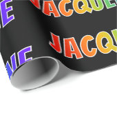 Papier Cadeau Rainbow Prénom "JACQUELINE"; Amusant et coloré (Coin rond)