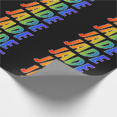 Papier Cadeau Rainbow Prénom "JADE"; Amusant et coloré (Coin)