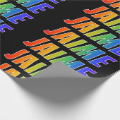 Papier Cadeau Rainbow Prénom "JAIME"; Amusant et coloré (Coin)