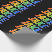 Papier Cadeau Rainbow Prénom "JAKE"; Amusant et coloré (Coin)