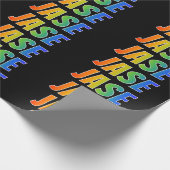 Papier Cadeau Rainbow Prénom "JASE"; Amusant et coloré (Coin)