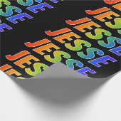 Papier Cadeau Rainbow Prénom "JESSE"; Amusant et coloré