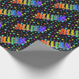 Papier Cadeau Rainbow Prénom "JILLIAN" + Stars