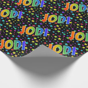 Papier Cadeau Rainbow Prénom "JODI" + Stars