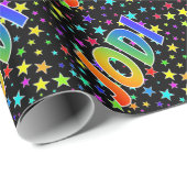 Papier Cadeau Rainbow Prénom "JODI" + Stars (Coin rond)