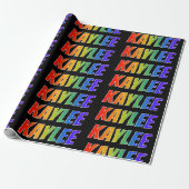 Papier Cadeau Rainbow Prénom "KAYLEE"; Amusant et coloré (Déroulé)