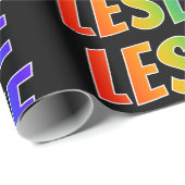 Papier Cadeau Rainbow Prénom "LESLIE"; Amusant et coloré (Coin rond)
