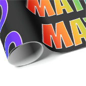 Papier Cadeau Rainbow Prénom "MATEO"; Amusant et coloré (Coin rond)
