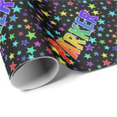 Papier Cadeau Rainbow Prénom "PARKER" + Stars