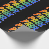 Papier Cadeau Rainbow Prénom "PAUL"; Amusant et coloré (Coin)