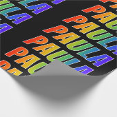 Papier Cadeau Rainbow Prénom "PAULA"; Amusant et coloré (Coin)
