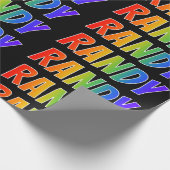 Papier Cadeau Rainbow prénom "RANDY"; Amusant et coloré (Coin)