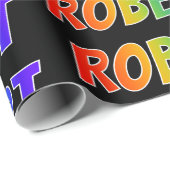 Papier Cadeau Rainbow Prénom "ROBERT"; Amusant et coloré (Coin rond)