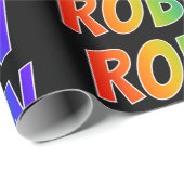 Papier Cadeau Rainbow Prénom "ROBIN"; Amusant et coloré (Coin rond)