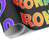 Papier Cadeau Rainbow Prénom "RONALD"; Amusant et coloré (Coin rond)