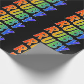 Papier Cadeau Rainbow Prénom "RUBY"; Amusant et coloré (Coin)