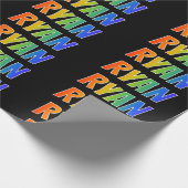 Papier Cadeau Rainbow Prénom "RYAN"; Amusant et coloré (Coin)