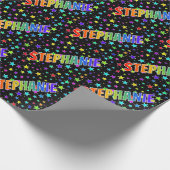 Papier Cadeau Rainbow Prénom "STEPHANIE" + Stars (Coin)