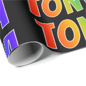 Papier Cadeau Rainbow Prénom "TONYA"; Amusant et coloré (Coin rond)