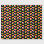 Papier Cadeau Rainbow Pride Gradient Hearts Motif (Plat)