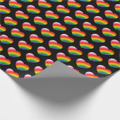 Papier Cadeau Rainbow Pride Gradient Hearts Motif (Coin)