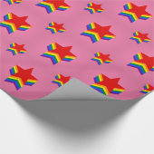 Papier Cadeau Rainbow pride stars Wrapping Paper (Coin)