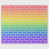 Papier Cadeau Rainbow Spectrum Pixelated 8 bits Look Brick Wall (Plat)
