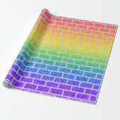 Papier Cadeau Rainbow Spectrum Pixelated 8 bits Look Brick Wall (Déroulé)