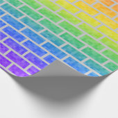 Papier Cadeau Rainbow Spectrum Pixelated 8 bits Look Brick Wall (Coin)