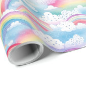Papier Cadeau Rainbows and Clouds (Coin rond)