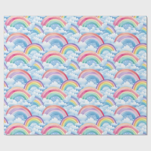 Papier Cadeau  Rainbows and Clouds Pattern (Plat)