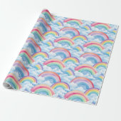Papier Cadeau  Rainbows and Clouds Pattern (Déroulé)