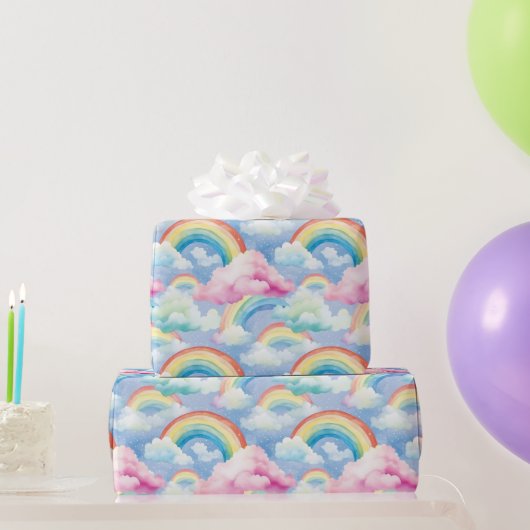 Papier Cadeau Rainbows and Rainbow Clouds (Cadeaux de fête)