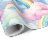 Papier Cadeau Rainbows and Rainbow Clouds (Coin rond)