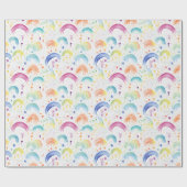 Papier Cadeau Rainbows and Rainbow Colored Flowers (Plat)