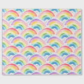 Papier Cadeau  Rainbows and Rainbow Colored Flowers (Plat)