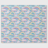 Papier Cadeau  Rainbows and Rainbow Colored Flowers (Plat)