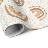 Papier Cadeau Rainbows neutres - beige chaud (Coin rond)