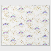 Papier Cadeau Rainbows Nuages Et Étoiles (Plat)
