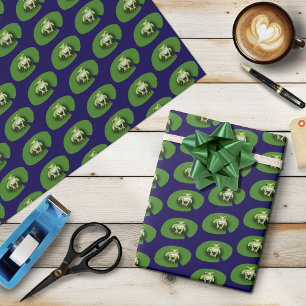 Papier Cadeau Rainette verte américaine sur nénuphar