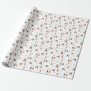 Papier Cadeau Rainy Day Friends : Chien de chat Vintage