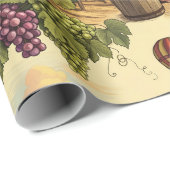 Papier Cadeau Raisins de campagne et ballons à air chaud (Coin rond)