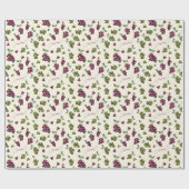 Papier Cadeau Raisins de vin élégants personnalisés Aquarelle un (Plat)