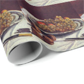 Papier Cadeau Raisins et noix sur une table Impressionniste Sisl (Coin rond)