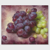 Papier Cadeau Raisins Rouge Et Vert (Plat)